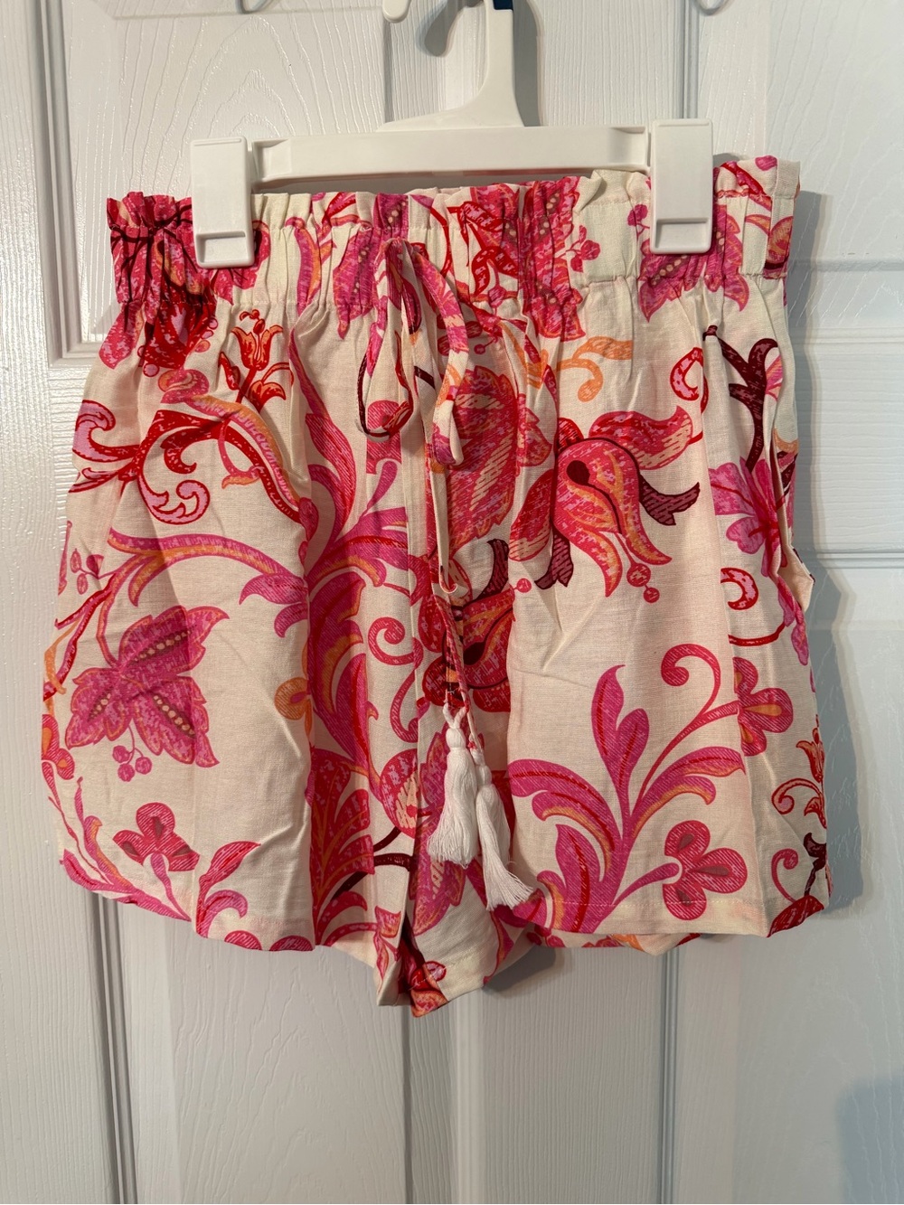 Cupshe Pink & Cream Floral High-Waist Drawstring Shorts